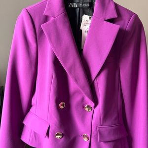 ZARA  purple cropped BLAZER! Size M  NWT!
